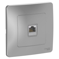 Розетка компьютерная 1-м СП BLANCA RJ45 кат.5e алюминий SchE BLNIS045003